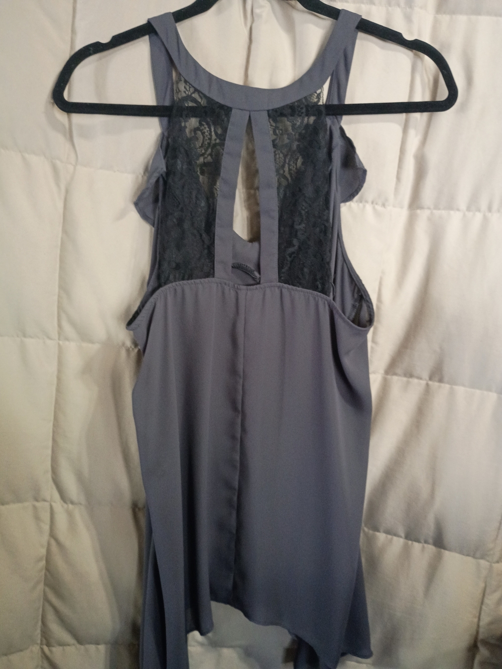 Maurices Light Gray Ruffle Front Tank - Picture 2 of 4